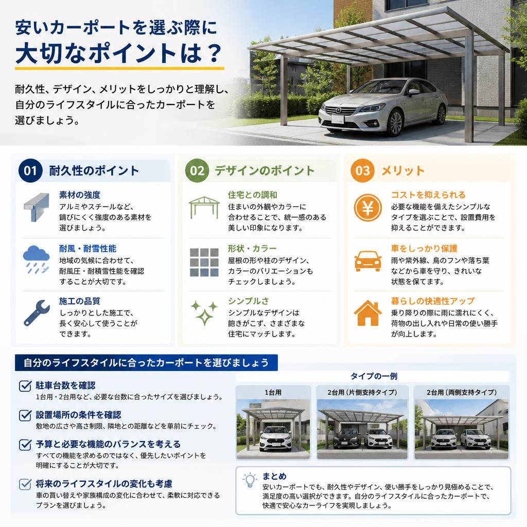 カーポート選びのポイント